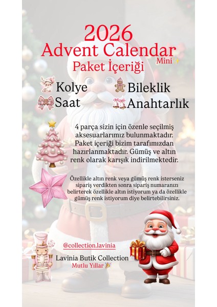 2026 Advent Calendar Takı Kutusu (Paslanmaz Çel modelleri