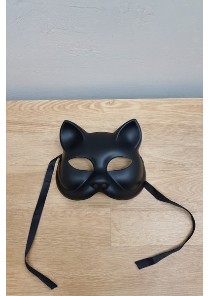 Lux Siyah Kedi Maskesi Kaliteli Plastik Dayanıklı Şık Tasarım Yetişkin Kullanım Icin Uygun fiyatları