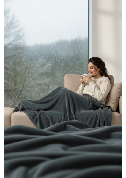Evoria Wellsoft Peluş Çift Kişilik Tv Battaniyesi 200X220CM | Antrasit fiyatları