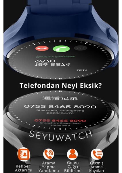 Çok Fonksiyonlu Gümüş Akıllı Saat, iPhone ve Android Uyumlu fiyatları