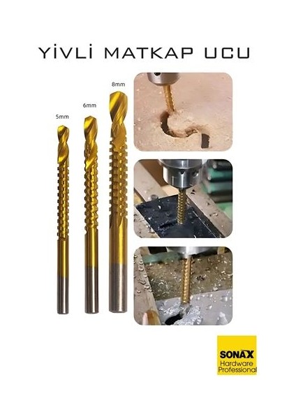 Yivli Matkap Ucu Hss Spiral Yivli Kademeli Matkap Ucu Metal Ahşap Plastik 5-8 mm