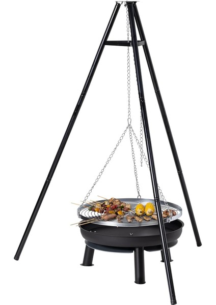 Ateş Çukurlu Mangal Tripod Izgara Ayarlanabilir Zincirli Mangal indirimleri