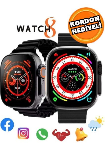 Siyah Akıllı Saat, Spor Mod, Sensörler, Bildirim Özelliği, Çok Fonksiyonlu