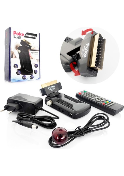 Mini Scart Sd Dijital Uydu Alıcı Hq Tkgs Pokesat Banko