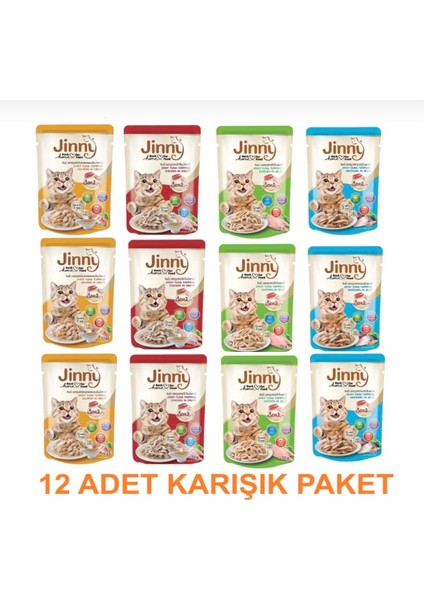 Karışık 12 Adet Yaş Mama Pounch