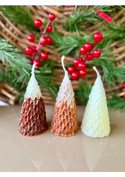 Çam Modelli Yılbaşına Özel 3'lü Mum Set fiyatları