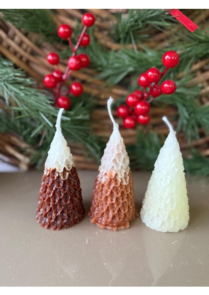 Çam Modelli Yılbaşına Özel 3'lü Mum Set fırsatları