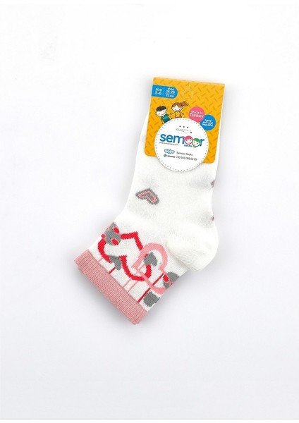 Kalp Desen Kız Soket Çorap Pamuklu (Penye) 3'lü fiyatları