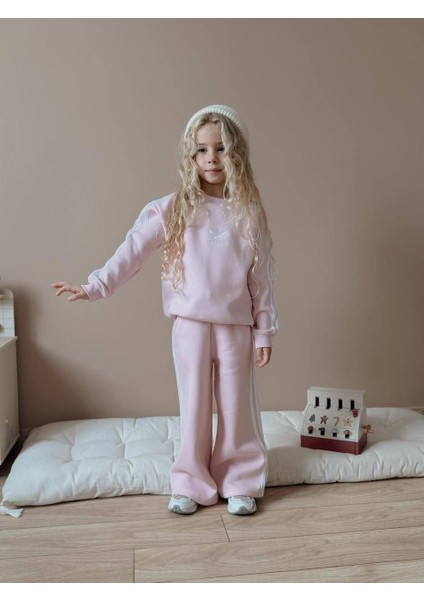 Kız Çocuk Ispanyol Paça Alt - Üst Eşofman Takımı %100 Pamuklu fiyatları