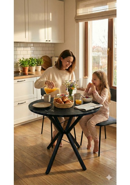 70 cm Siyah Metal Ayak 2-3 Kişilik Yuvarlak Masa Mutfak Masası Balkon Masası Kafe Masası Ofis Masası fiyatları