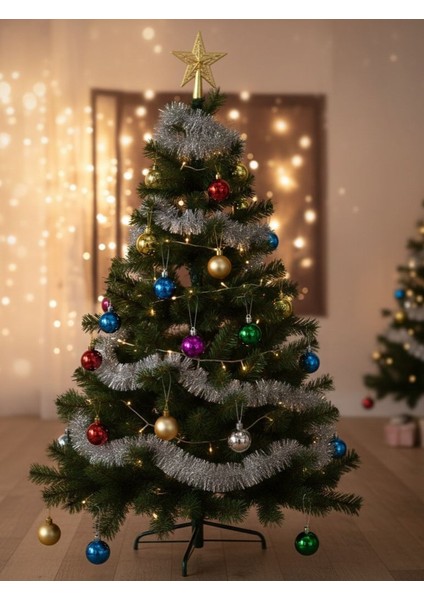 6’lı Rengarenk Yılbaşı Ağacı Topu – Parlak Yüzey (4 Cm)