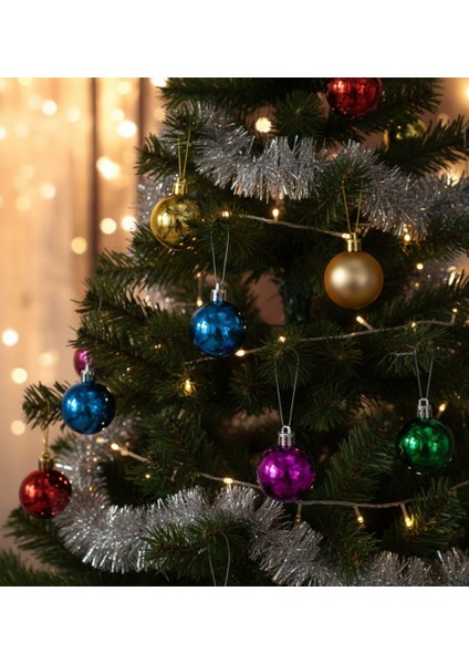 6’lı Rengarenk Yılbaşı Ağacı Topu – Parlak Yüzey (4 Cm) fiyatları