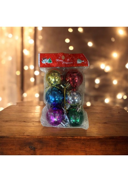 6’lı Rengarenk Yılbaşı Ağacı Topu – Parlak Yüzey (4 Cm) modelleri