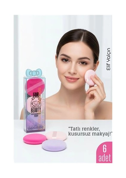 Bfs 6'lı Makyaj Süngeri Seti – Yumuşak Dokulu, Latex-Free, Pürüzsüz Uygulama Için Ideal