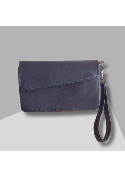 El Yapımı Hakiki Deri Çok Fonksiyonlu El Çantası (12X21X3 Cm)