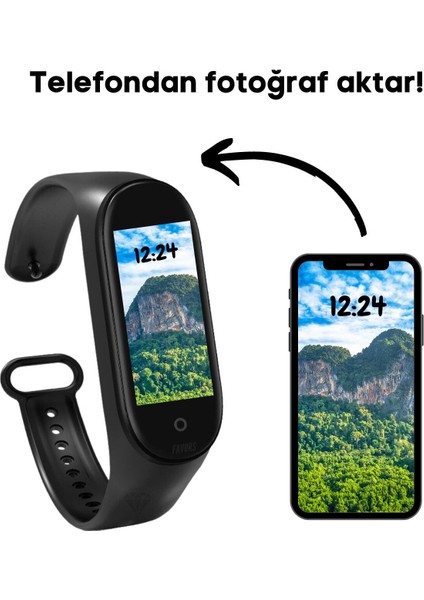 Su Geçirmez Siyah Erkek Akıllı Bileklik ve Saat Uyumlu M4