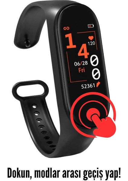 Su Geçirmez Siyah Erkek Akıllı Bileklik ve Saat Uyumlu M4 fiyatları