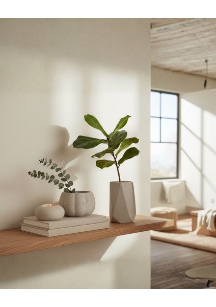Ev Dekorasyon Seti 3\'lü | Vazo & Saksı & Mumluk | Premium Masa Üstü Organizer