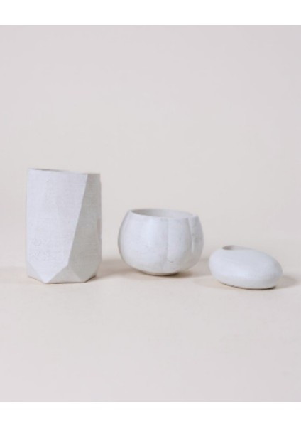 Ev Dekorasyon Seti 3\'lü | Vazo & Saksı & Mumluk | Premium Masa Üstü Organizer fırsatları