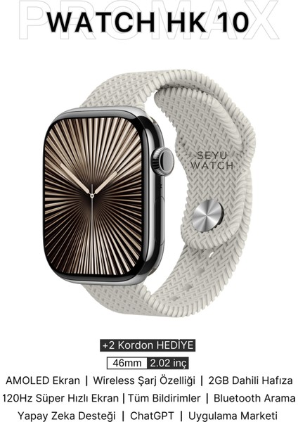 Amoled Ekranlı Akıllı Saat, iPhone ve Android Uyumlu, Şık Tasarım