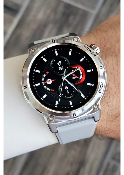 Gri Renk Akıllı Saat, Android ve Ios Uyumlu, Çok Fonksiyonlu Sağlık Takipçisi