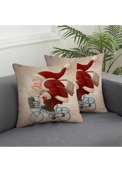 2 Adet Noel Baba Desenli Dijital Baskılı Kırlent Kılıfı fiyatları