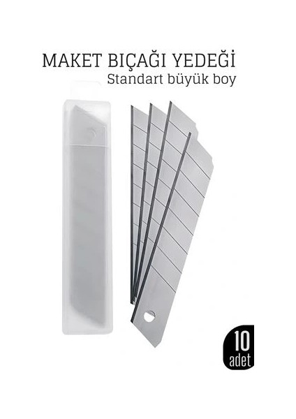 Bfs 10'lu Kobalt Çelik Maket Bıçağı Yedek Uç Seti – Dayanıklı ve Keskin 18 mm