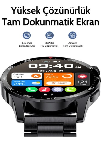 Şık Siyah Akıllı Saat Erkekler Için Nfc Gps Uyumlu Çok Fonksiyonlu fiyatları