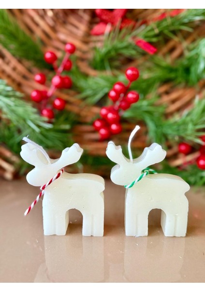 Geyik Modelli Yılbaşı Mum 2'li