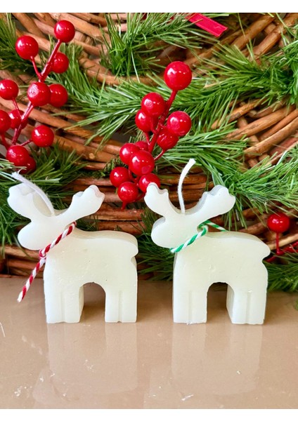 Geyik Modelli Yılbaşı Mum 2'li fiyatları