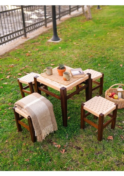 Ahşap Örgü Masa – Modern ve Doğal Tasarım (52X47 Cm) fırsatları