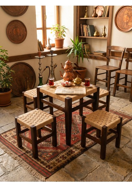 Ahşap Örgü Masa – Modern ve Doğal Tasarım (52X47 Cm) indirimleri