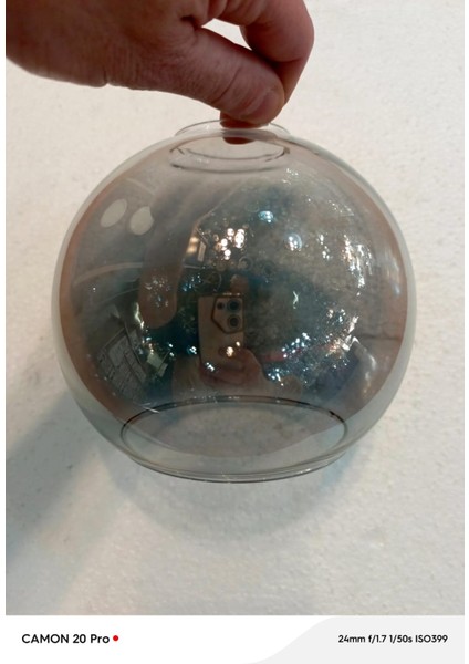 Füme Rengi Büyük Top Fanus Avize Camı ( BOY 14CM-ÇAPI 14 CM)