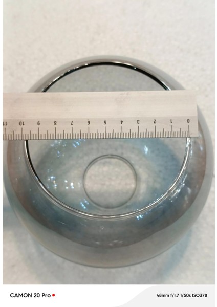 Füme Rengi Büyük Top Fanus Avize Camı ( BOY 14CM-ÇAPI 14 CM)