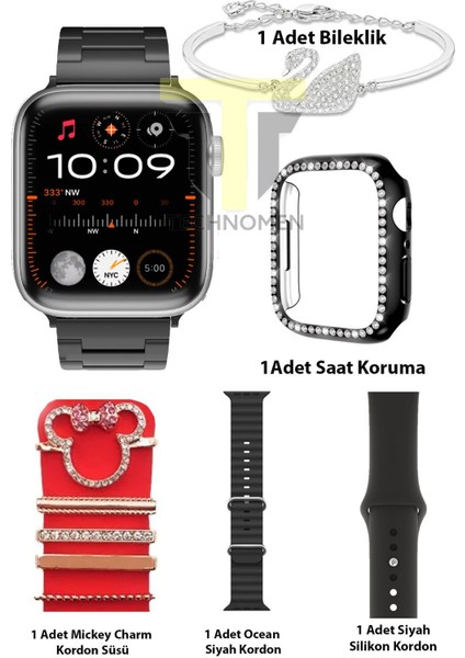 G Mini Plus Rose Gold Akıllı Saat, 41 Mm, Mickey Charm Bileklik Hediye