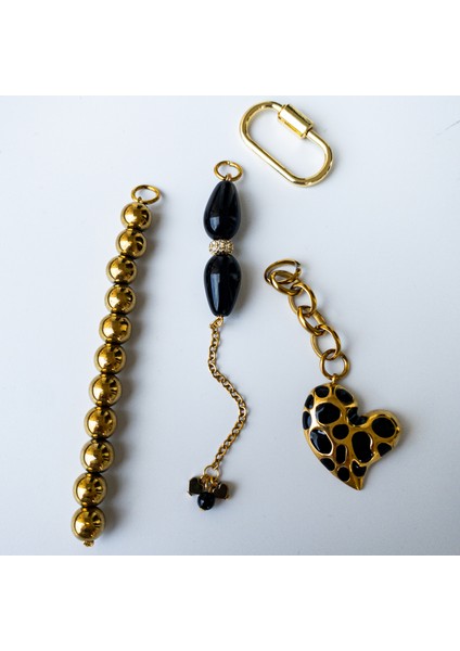 Arva — Hematit & Oniks Çanta Aksesuarı