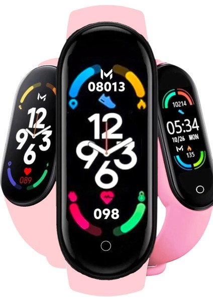 Pembe Akıllı Bileklik, Kalp Atış ve Uyku Takibi, Bluetooth, Ios ve Android Uyumlu