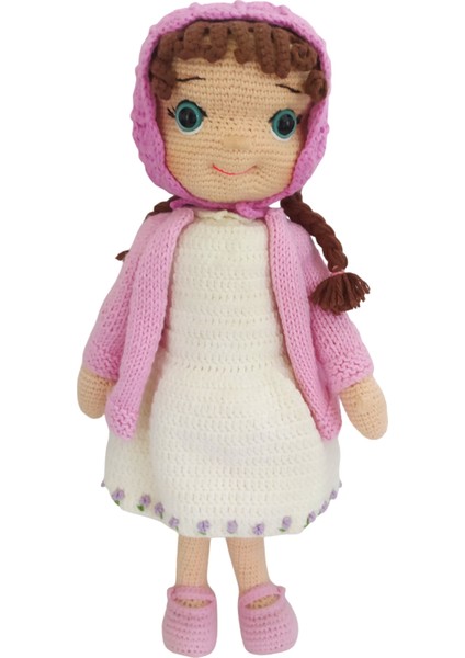 El Yapımı Pembe Lale Işlemeli Heidi Bebek