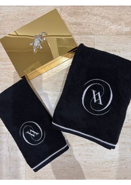 V Harf Siyah Havlu 2'li fiyatları