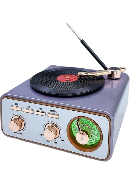 Nostalji Pikap Radyo Bluetooth Speaker Bass Fm USB Sd Rose SP-425