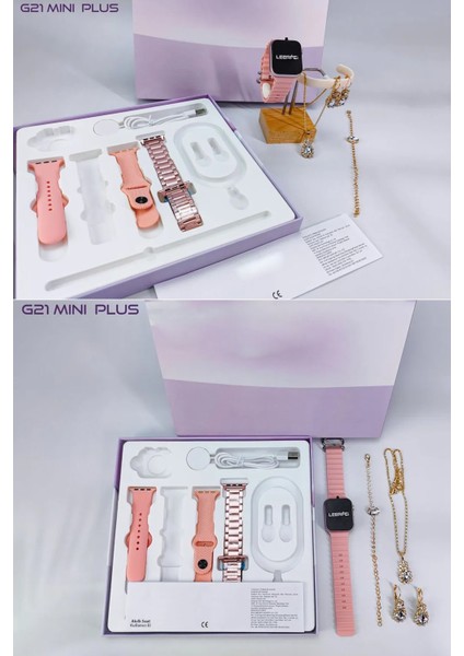Şık G-21 Mini Plus 41MM Akıllı Saat ve Hediye Seti, Kadınlara Özel fiyatları