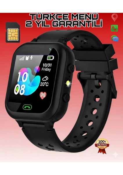 Q65 Sim Kartlı Çocuk Akıllı Saat, Sesli Görüşme, Sos ve Kamera Özellikli