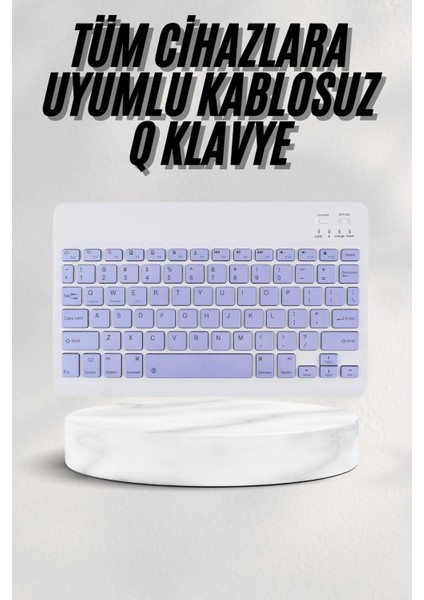 Android ve Ios Uyumlu Bluetooth Kablosuz Türkçe Q Klavye Renkli