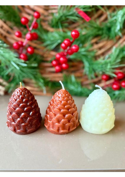 Yılbaşına Özel 3'lü Kozalak Mum