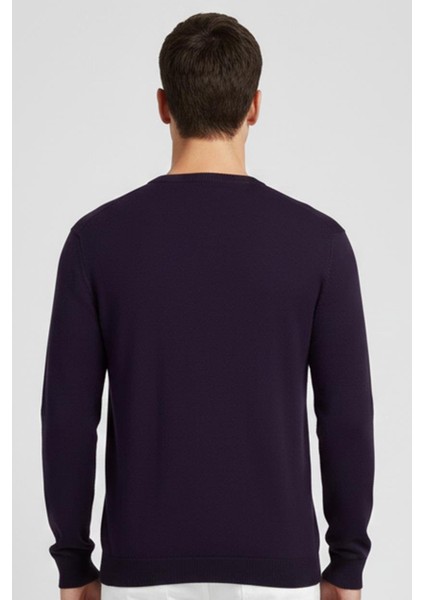 Mor Bisiklet Yaka Triko Kazak