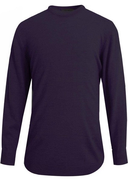 Mor Bisiklet Yaka Triko Kazak