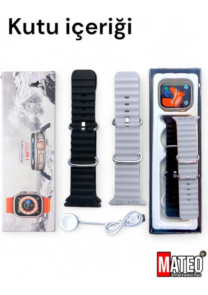 Akıllı Saat Watch 8 Ultra 45MM, 1.99 Inç, Bluetooth, Türkçe, Tüm Telefonlara Uyumlu, Gri fiyatları