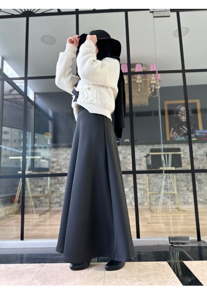 Scuba Uzun Kloş Etek Puf Scuba Kloş Etek Uzun Scuba Etek Tesettür Scuba Etek