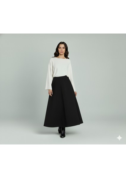 Scuba Uzun Kloş Etek Puf Scuba Kloş Etek Uzun Scuba Etek Tesettür Scuba Etek modelleri