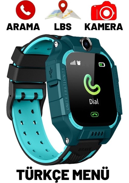 Q21 Akıllı Çocuk Saati, Kamera ve Konum Takip, Yeşil, Güvenli ve Eğlenceli